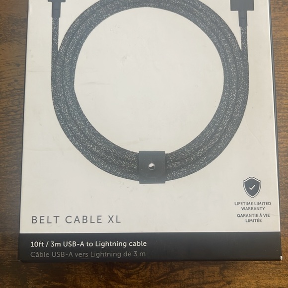 Native Union, 10ft Belt Cable XL, USB-C to Lightning Cable, New in Box unused - Picture 2 of 4